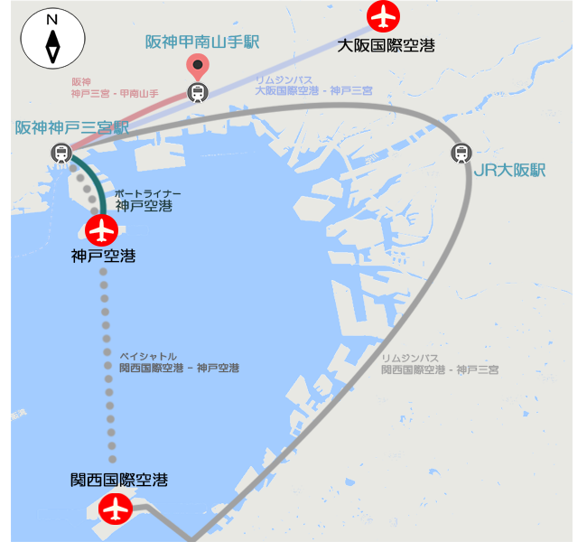 各空港からのアクセス